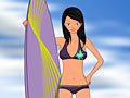 Surfer Girl gwisgo i fyny i chwarae ar-lein