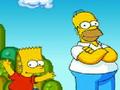 Bart a Homer yn Mario Byd i chwarae ar-lein